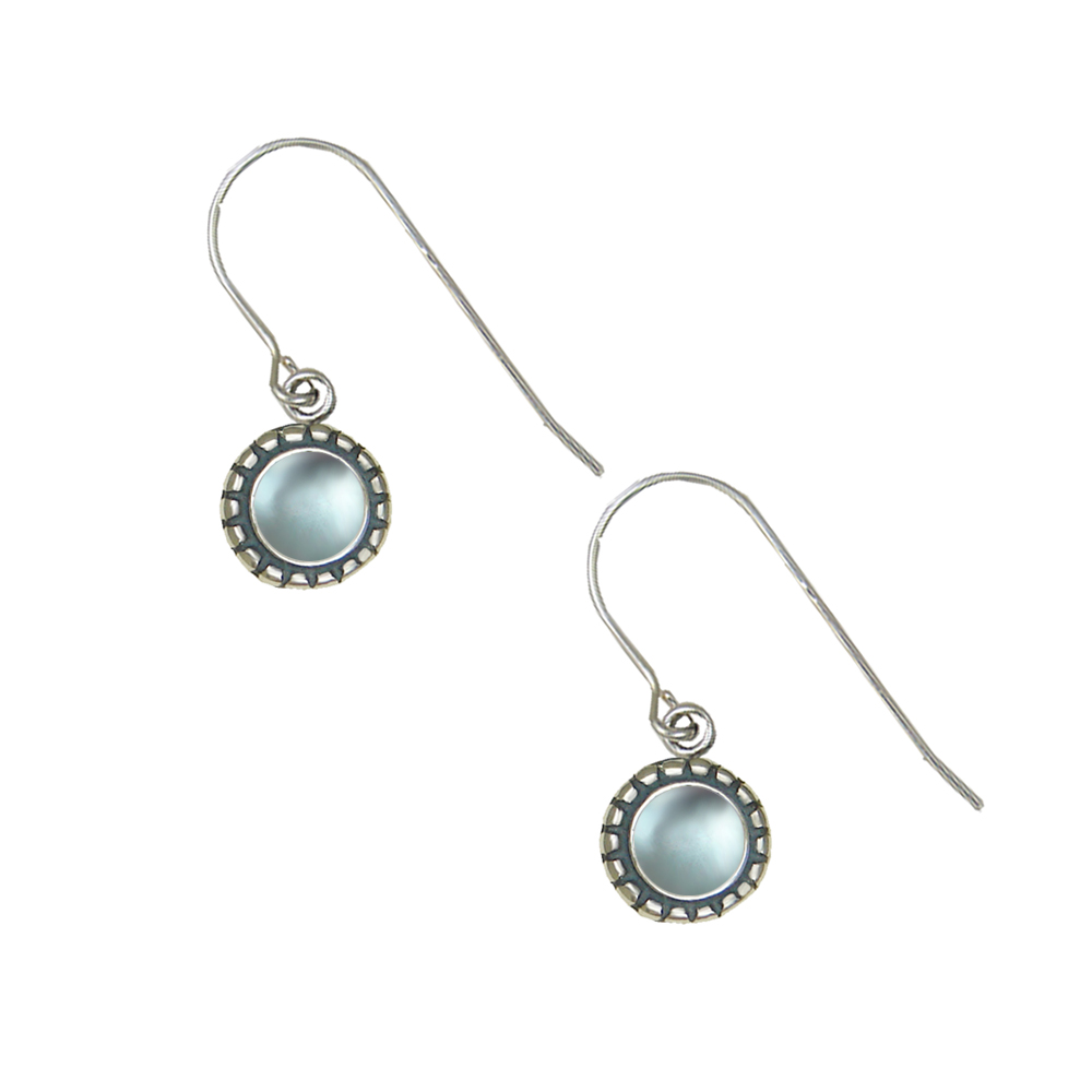 Sterling Silver Little Blue Topaz Gemstone Drop Dangle Earrings